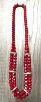 Statement Kette Modeschmuck Halskette Perlenkette rot Hessen - Fulda Vorschau