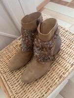 Stiefelette Boot Gr. 37 beige gold Leder Pailletten Zalando Niedersachsen - Salzgitter Vorschau