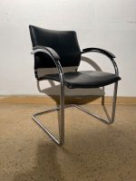 Thonet Besucherstuhl Bürostuhl Leder schwarz Gestell Chrom Berlin - Tempelhof Vorschau