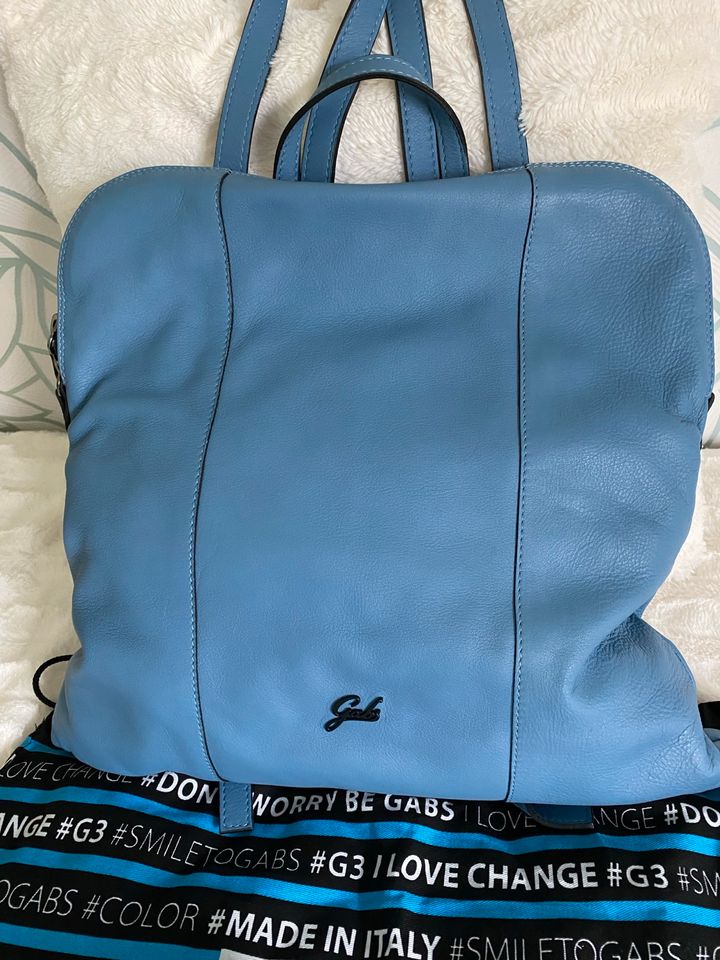 Gabs Leder Rucksack L blaugrau mit Rechnung in Waldesch