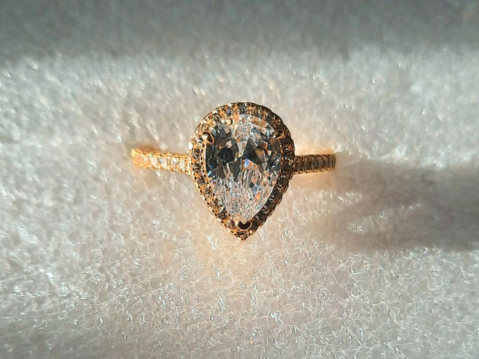 925er Sterlingsilber Ring, Vergoldet, in Nottuln