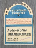 Belichtungs Zählwerk Foto-Kothe Görlitz   antik Brandenburg - Küstriner Vorland Vorschau