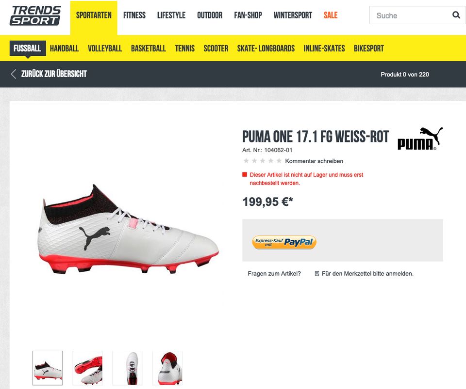 PUMA ONE 17.1 FG Fußballschuhe Gr.42.5 NEU UNBENUTZT OVP UNGETRAG in Duisburg