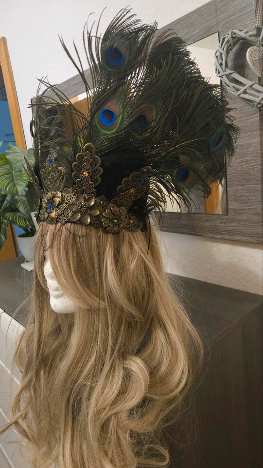 Kopfschmuck Headpiece WGT Gothic Steampunk Bronze Cosplay in Bochum