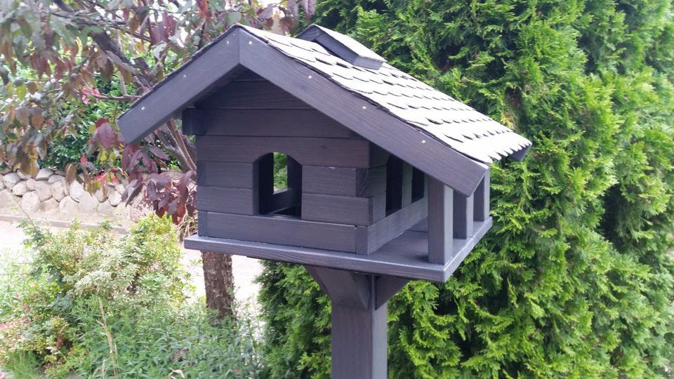 Vogelhaus Futterhaus Anthrazit Schleppdach Handarbeit in Lütjensee