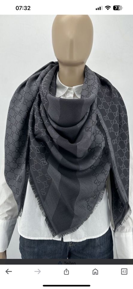 Gucci Schal NEU mit Etikett Grau in Wesseling