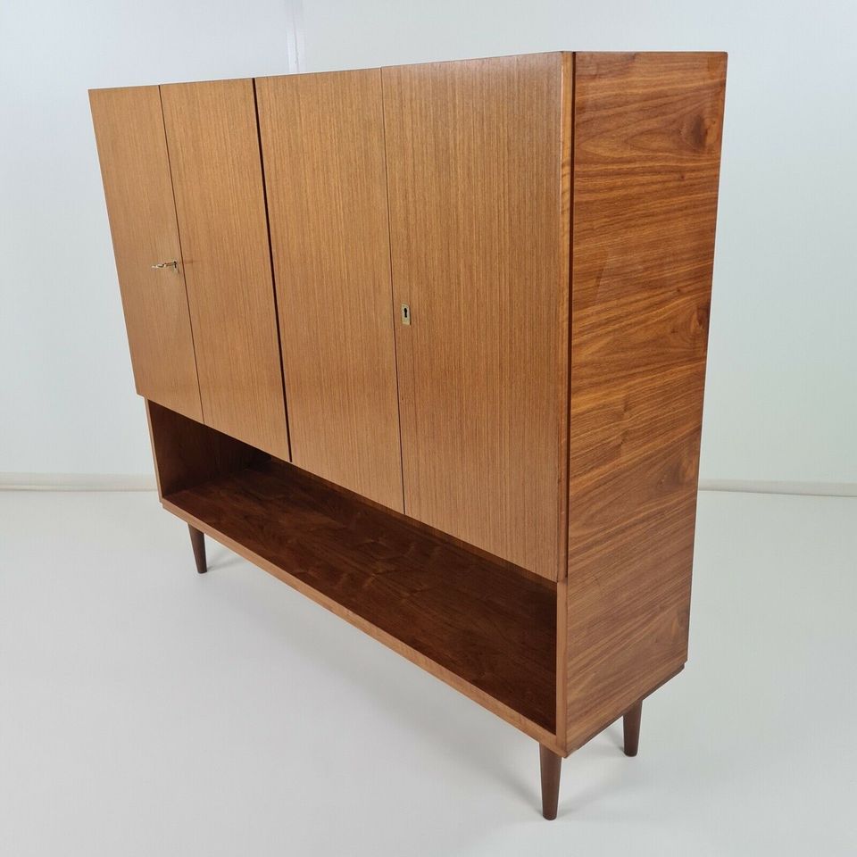 Highboard, Sideboard, Nussbaum, Vintage Retro 70er, 220108 in Regensburg