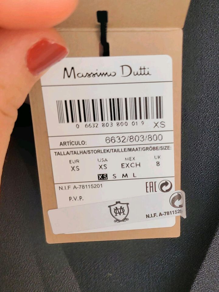 Massimo Dutti Kleid, neu, schwarz Gr. XS 34 edel, langarm in Hamburg