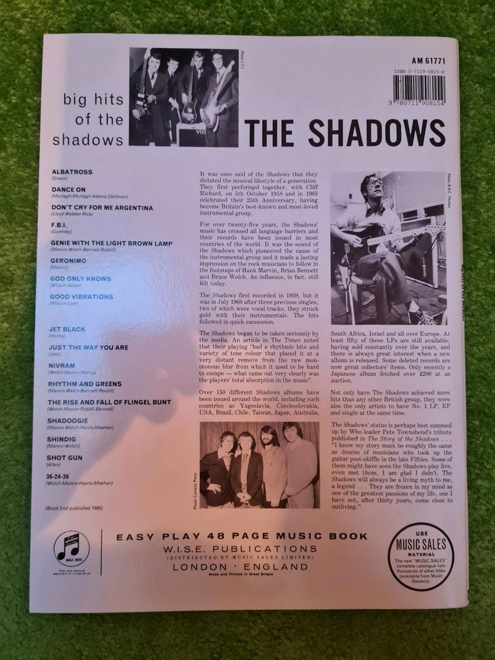 The Shadows Notenbuch Songbook Rock and roll in Lemgo