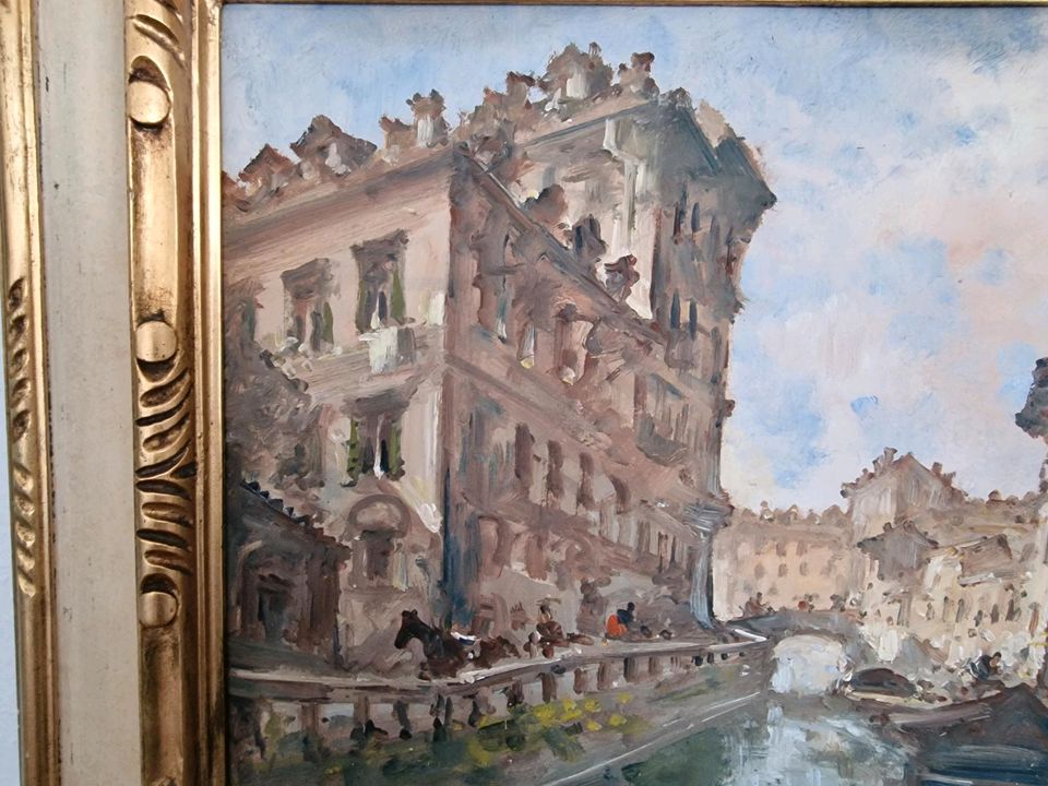 Gemälde Venedig signiert | Giuseppe Riva | Antik Antiquitäten in Köln