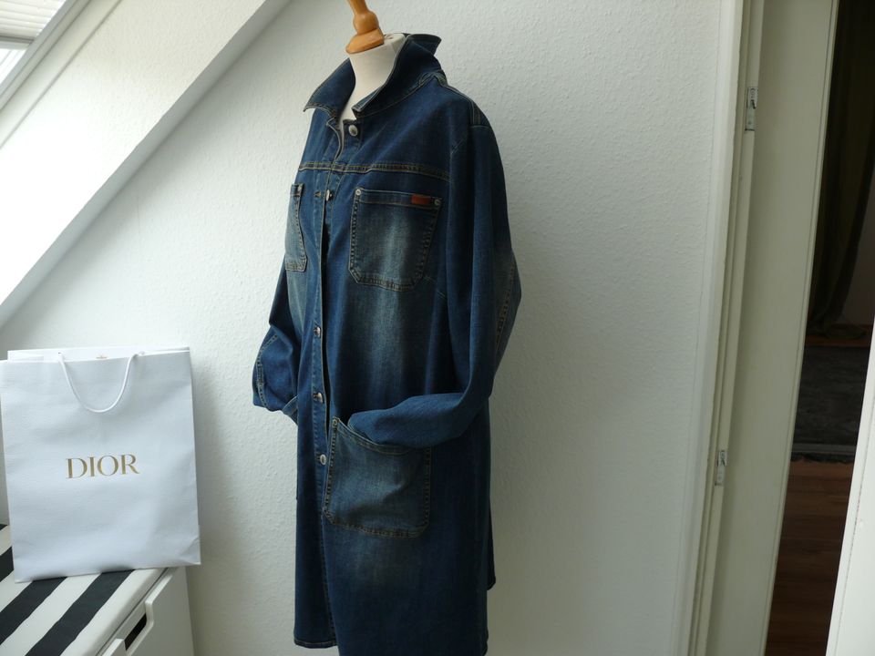 Deerberg oversize Jeans Mantel große Taschen lässig XL 42 44 in Steinkirchen