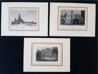 Drei alte Stahlstiche  bekannter Indischer Tempelanlagen, um 1835 München - Sendling-Westpark Vorschau