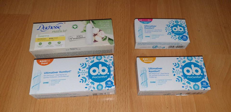 NEU 4 Pakete Tampons o.b. Duchesse 68 Stück verschiedene Größen in  Baden-Württemberg - Weinheim | eBay Kleinanzeigen ist jetzt Kleinanzeigen