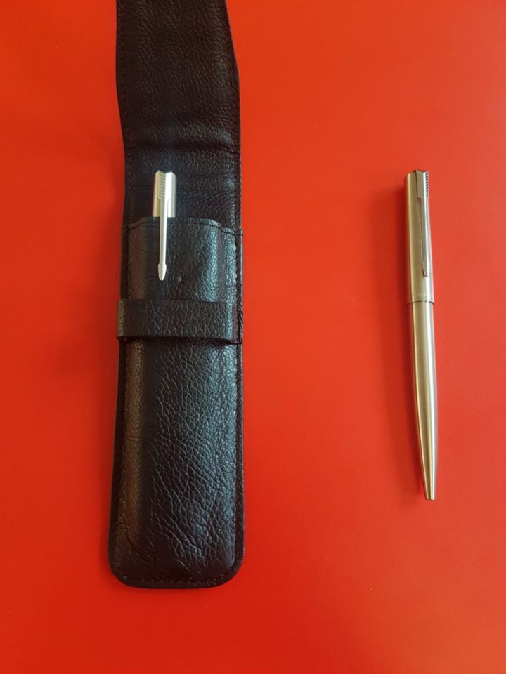 PARKER 45 FLIGHTER EDELSTAHL FÜLLER + KUGELSCHREIBER + ETUI SET * in Berlin