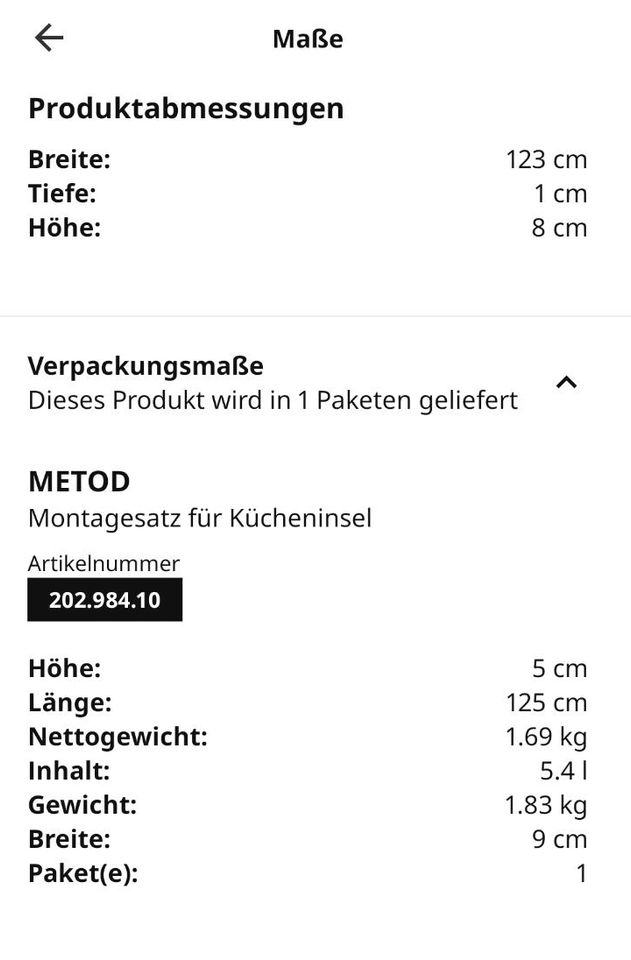* IKEA METOD * Montagesatz für Kücheninsel in Neubrandenburg