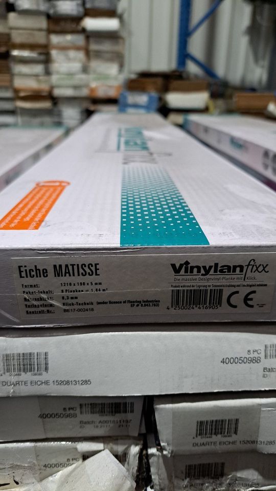 11 m² Eiche Matisse Klick Vinyl (12 €/m²) Vinylboden Click Holz Boden Restposten Wohnzimmer Fußbodenbelag Fußboden 3990005 "DW" in Hahn am See