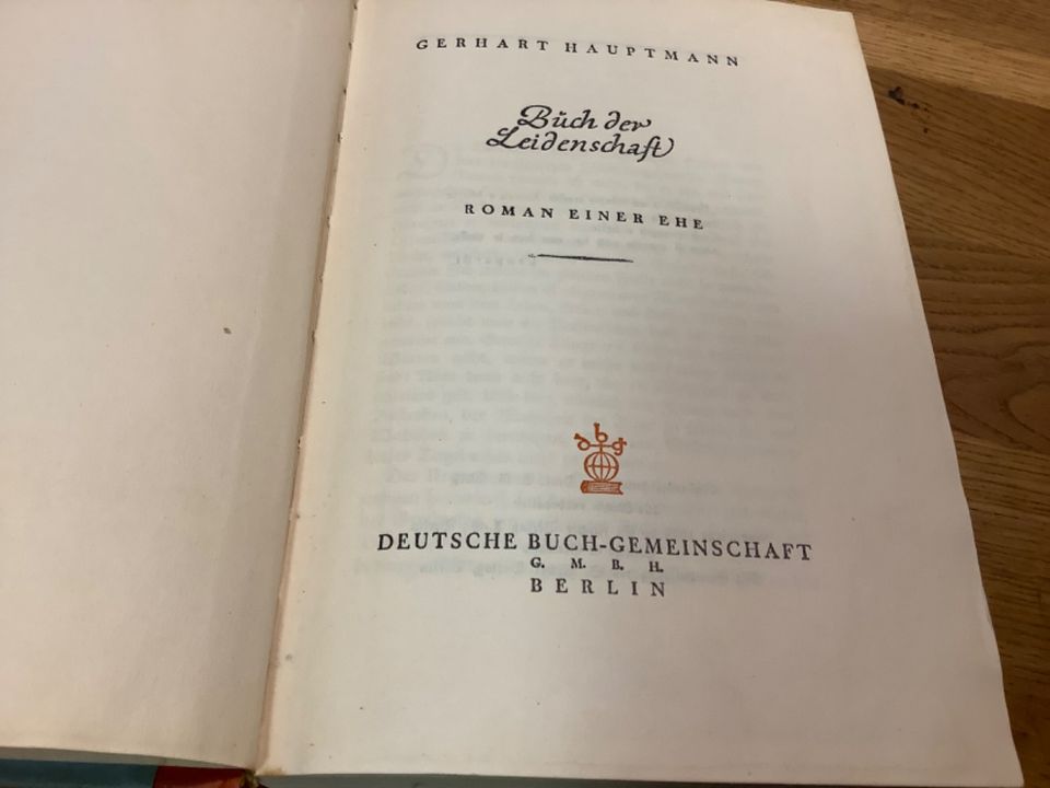 Buch der Leidenschaft von Gerhart Hauptmann 1929 in Jöhstadt