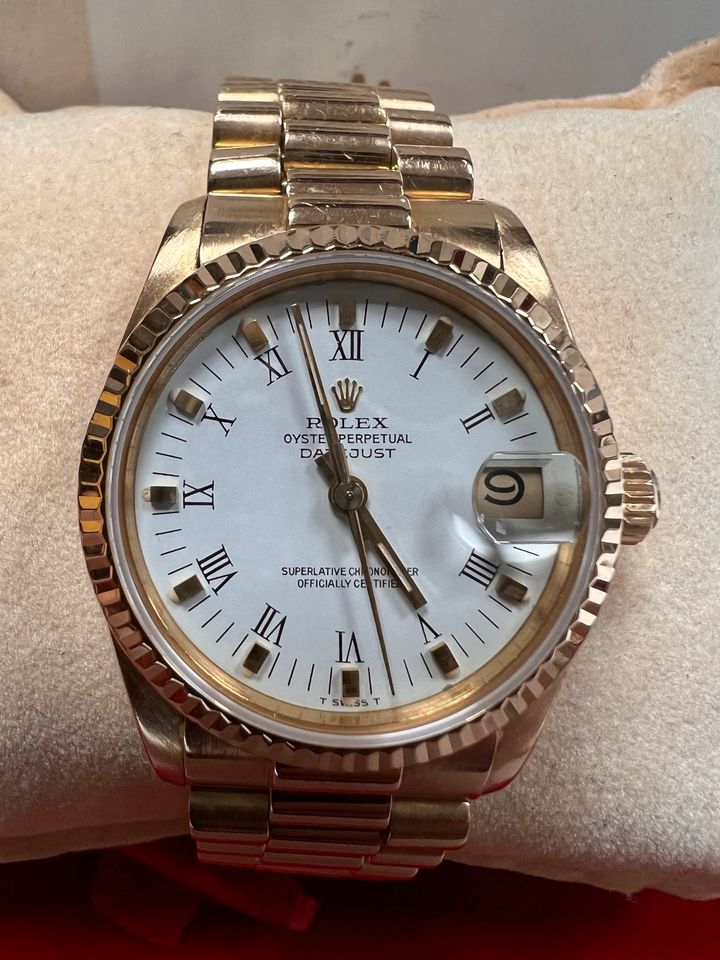 Rolex Datejust Vollgold Full Set 31mm Presidentenarmband in Stuttgart