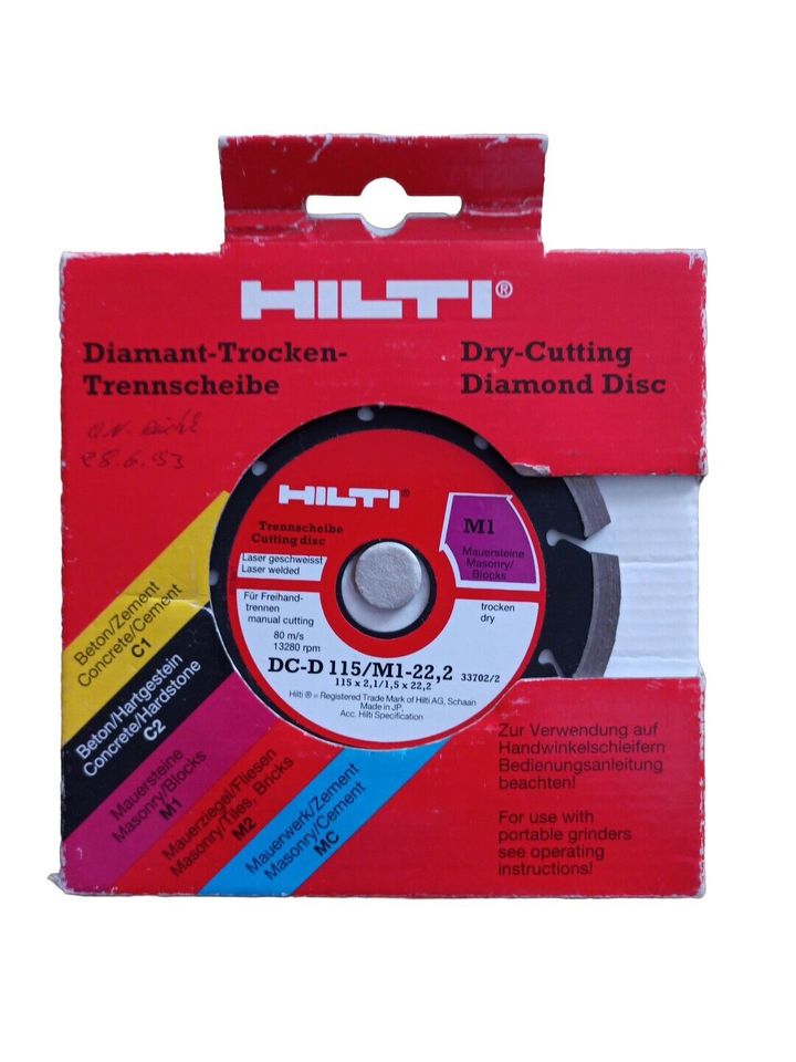 Hilti Diamanttrennscheibe DC-D 115/M1-22, 2 in Bad Hersfeld