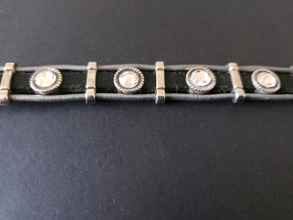Antikes Armband Silber Leder Länge 19 cm in Essen