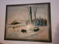 Ölgemälde groß  Wildschweine ca. 96 x 77 cm Saarland - St. Ingbert Vorschau