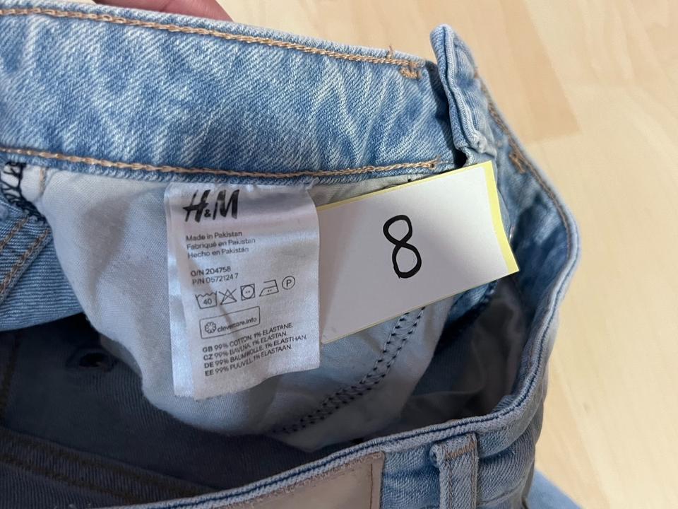 H&M Jeans W26 Damen Mädchen hellblau 34 xs high waist skinny in Niederfischbach