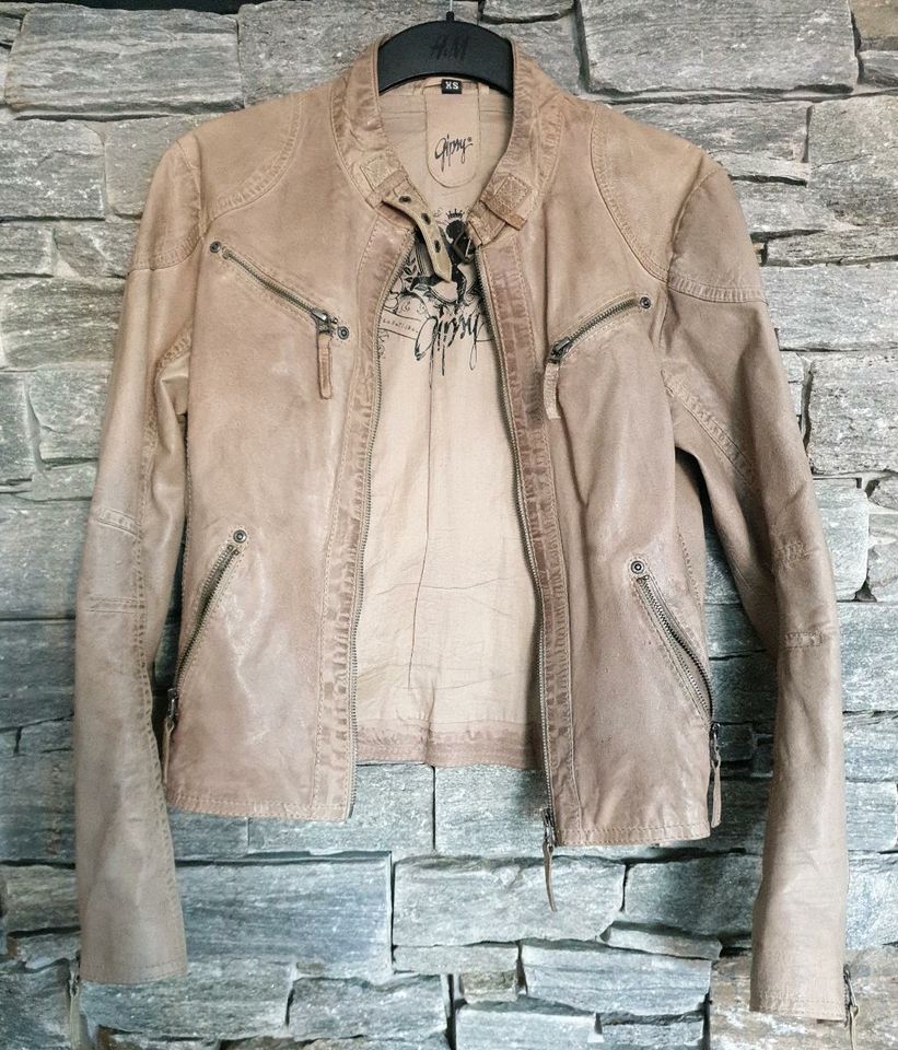 ❤GIPSY❤ Lederjacke, Gr.XS, beige, sand in Lutzerath