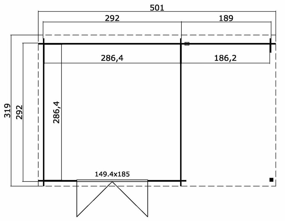 20% RABATTAKTION 28 mm Gartenhaus + Anbau 5x3 m Gerätehaus Holzhaus Hütte 7020076 in Hahn am See