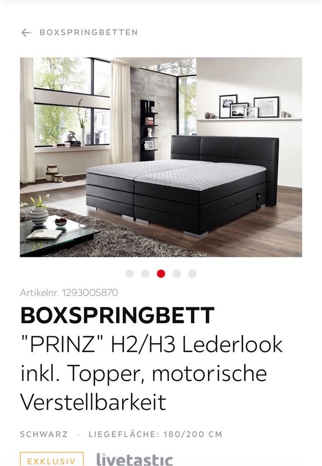 Boxspringbett *180cmx200cm* | Elekt.Verstellbar| Kunstleder in Zweibrücken