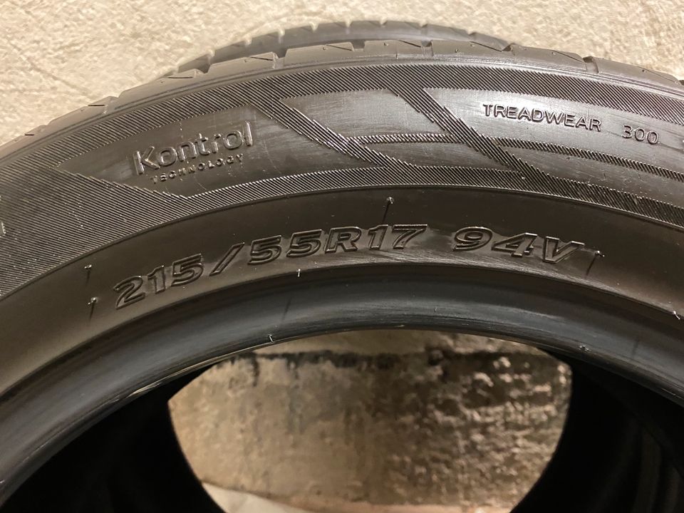 4 Sommerreifen Hankook 215/55R17 94V gebraucht in Marienberg