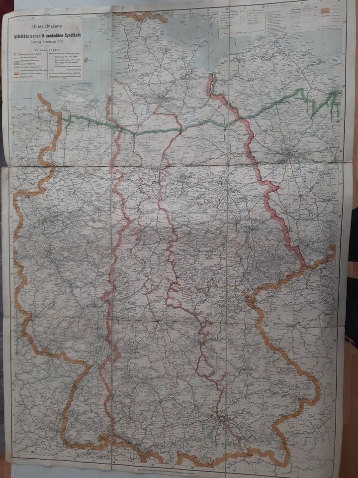 Karte Mitteldeutsche Braunkohlen-Syndikat Leipzig in Cottbus