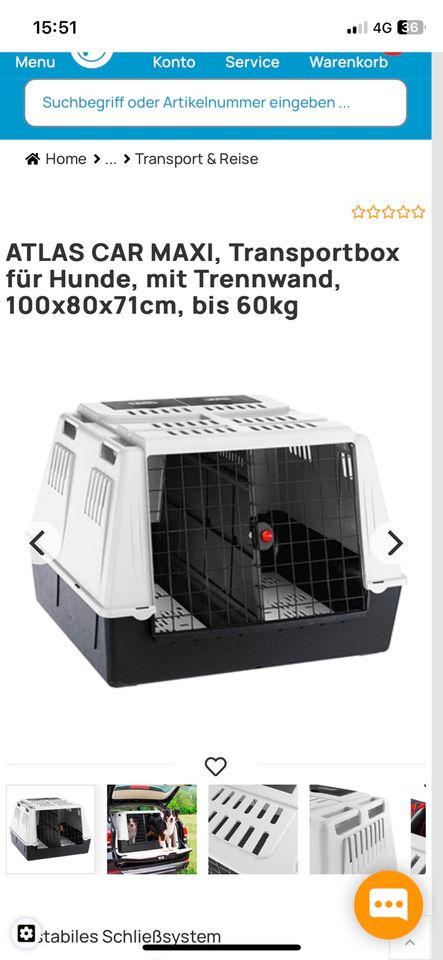 Hundetransportbox / Hundebox / Autobox Maxi bis zu 60 kg in Düsseldorf
