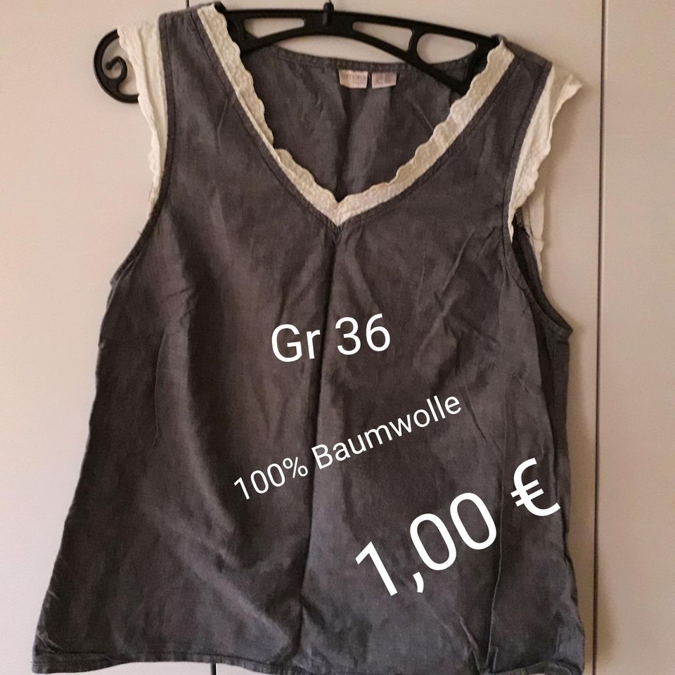 Sommer Shirt 36 blau weiß 100% Baumwolle in Freiburg im Breisgau