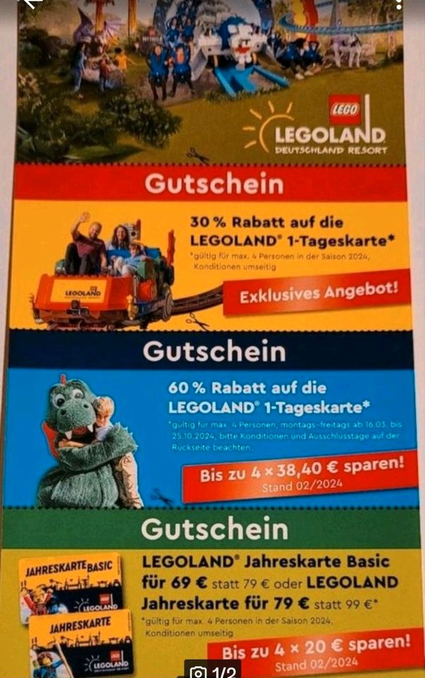 60% Rabatt Gutschein Legoland Deutschland Günzburg Jahreskarte in Mönchberg
