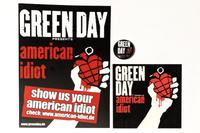 GREEN DAY - AMERICAN IDIOT PROMO STICKER FLYER BUTTON SET 2004 Berlin - Lichtenberg Vorschau