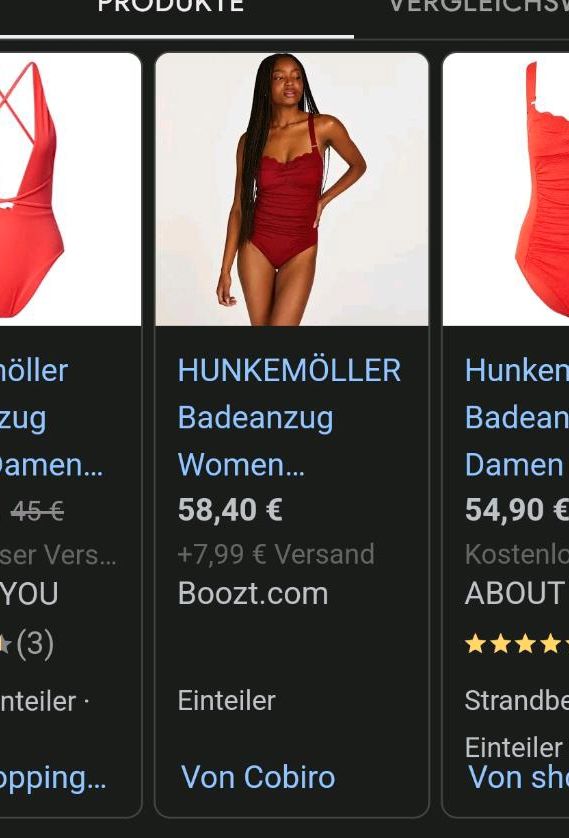 Badeanzug Hunkemöller Rot Rüschen Schwimmsachen bikini in Roßtal