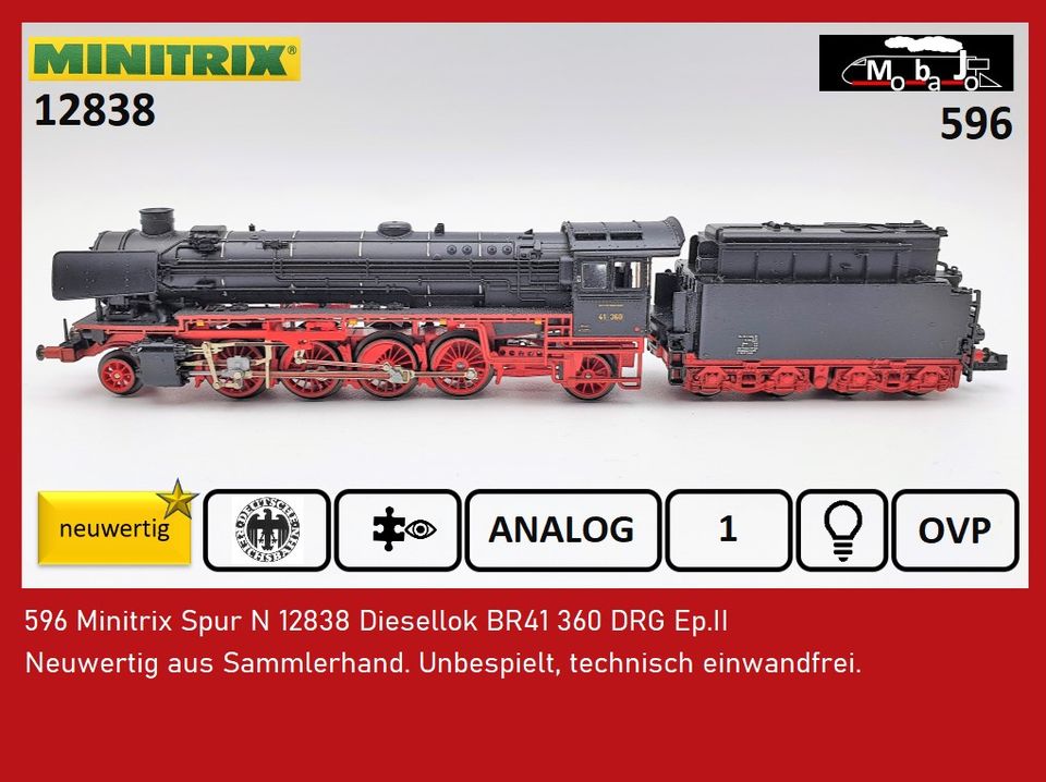 452 Minitrix Spur N 12784 Elektrolok RE 460 033 SBB Ep.V Märklin in Eschwege