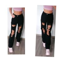 Shein Jeans wild leg weites Bein Schwarz S 36 Risse Löcher Hessen - Oberaula Vorschau