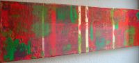 gemälde acryl abstrakt 20x100cm rot grün pink rakel retro Bochum - Bochum-Südwest Vorschau
