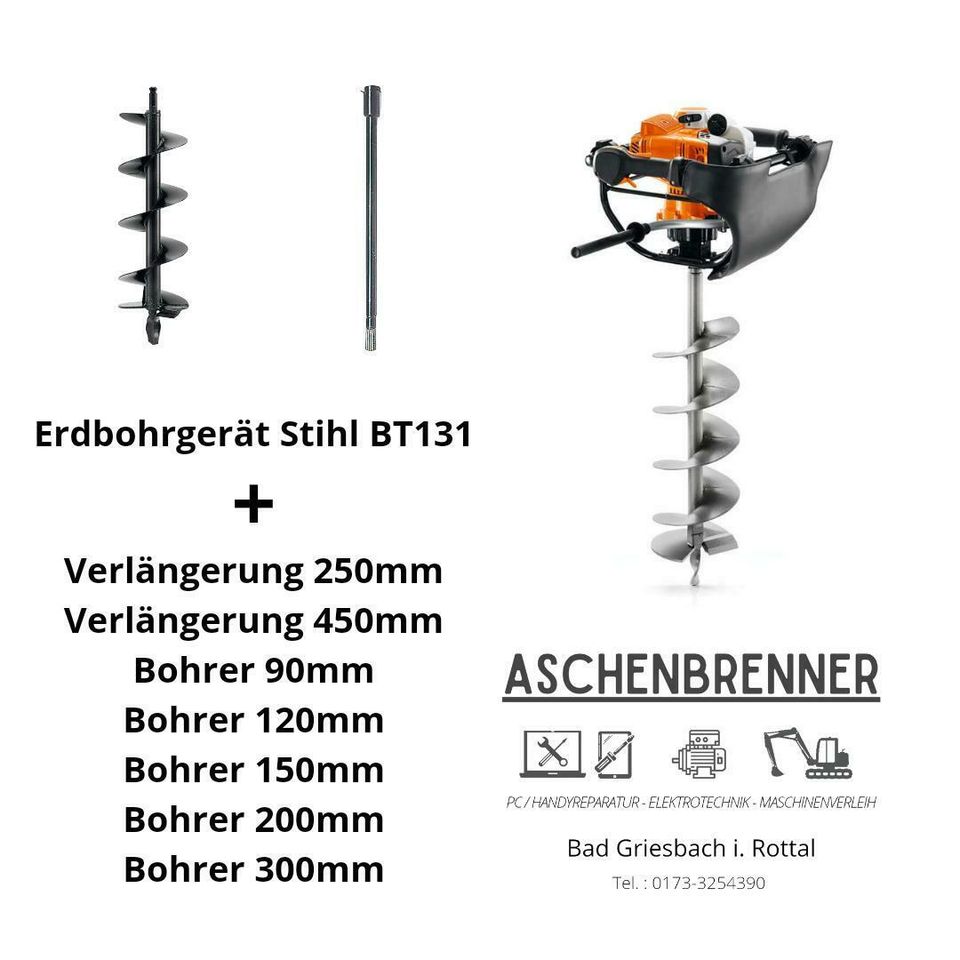 Vermiete Erdbohrer, Erdbohrgerät, Erdlochbohrer in Bad Griesbach im Rottal