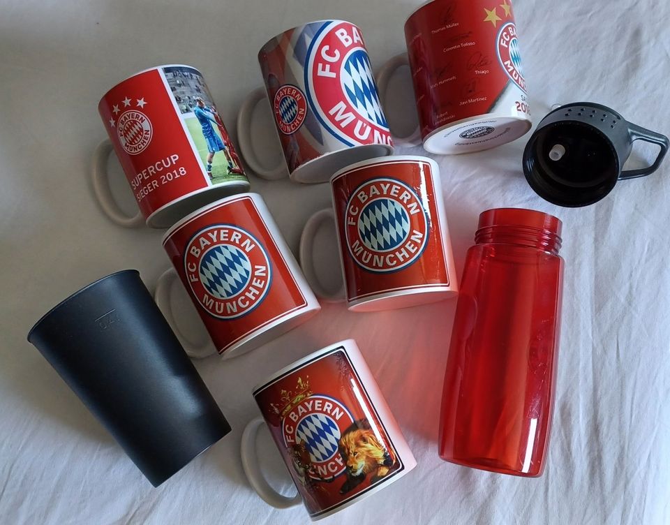 FC BAYERN MÜNCHEN Fanartikel Bettwäsche Becher Schals Bär in Zudar