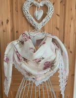 NEU - Handmade Schal / Tuch in creme / rosa Blumen mit Spitze Rheinland-Pfalz - Mülheim-Kärlich Vorschau