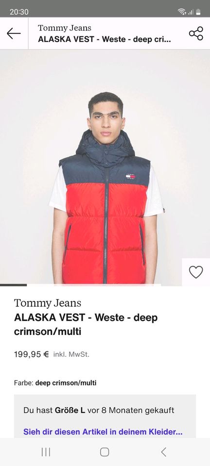 Tommy Jeans Weste gr.L neuwertig in Ober-Ramstadt