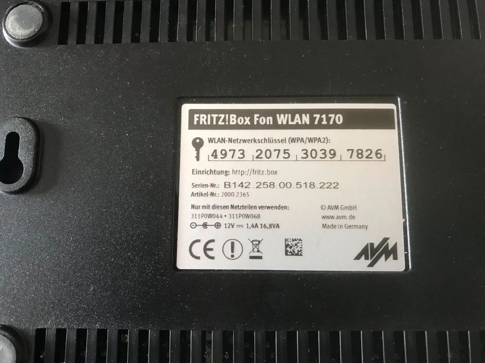 Fritz Box 7170 Fon WLAN AVM Fritz!Box FritzBox Router in  Nordrhein-Westfalen - Heinsberg | Netzwerk & Modem gebraucht kaufen | eBay  Kleinanzeigen ist jetzt Kleinanzeigen