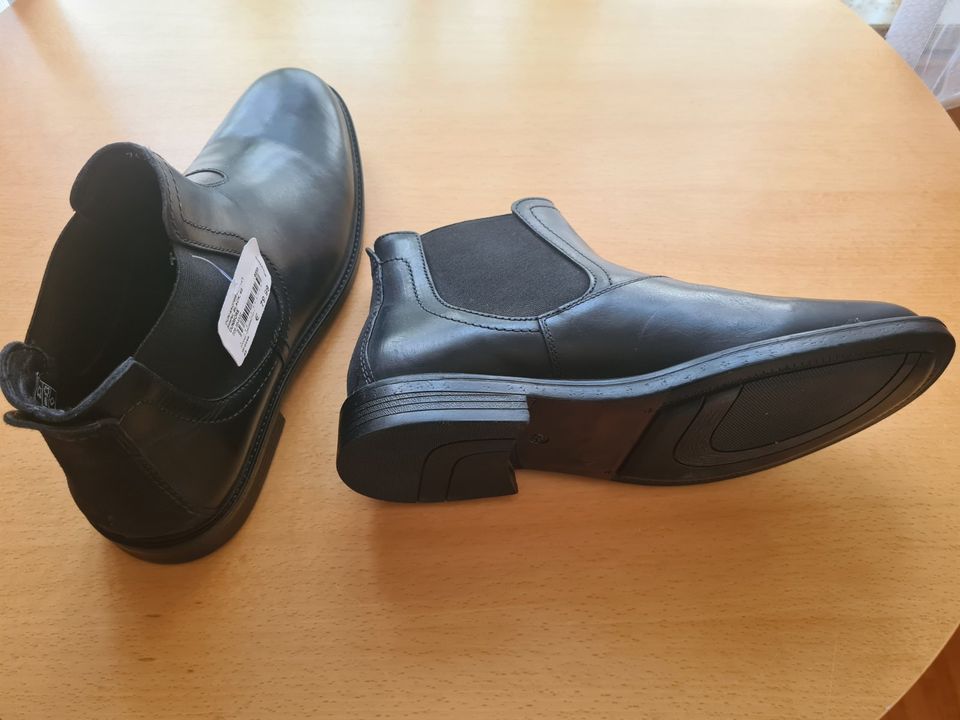 Herren Stiefelette Größe 43, Leder, schwarz, neu mit Etikett in Hamburg