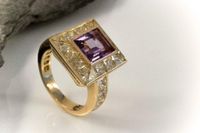 Amethyst gelbe Diamanten 750 GOLD 18 ct RING HANS DIETER KRIEGER Nordrhein-Westfalen - Wegberg Vorschau