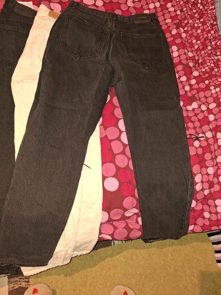Pull&Bear Jeans Hosen blau schwarz beige khaki S 36 in Witten