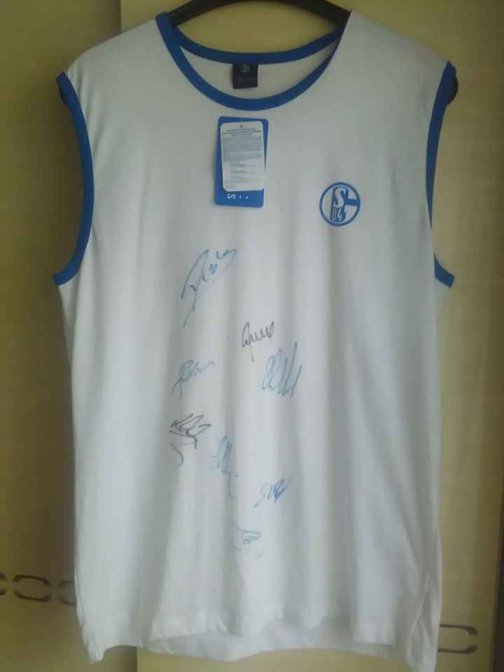 Original FC Schalke 04-Shirt mit Original-Autogrammen Kader 2007 in Allstedt