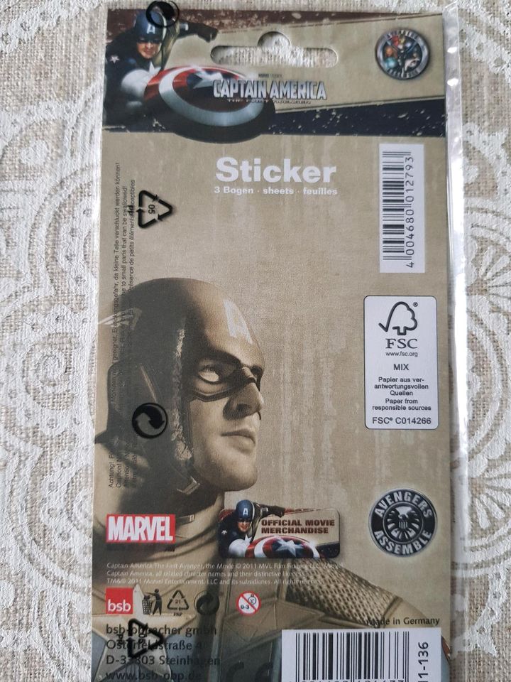 Stickerbögen - Marvel Captain America in Pulsnitz