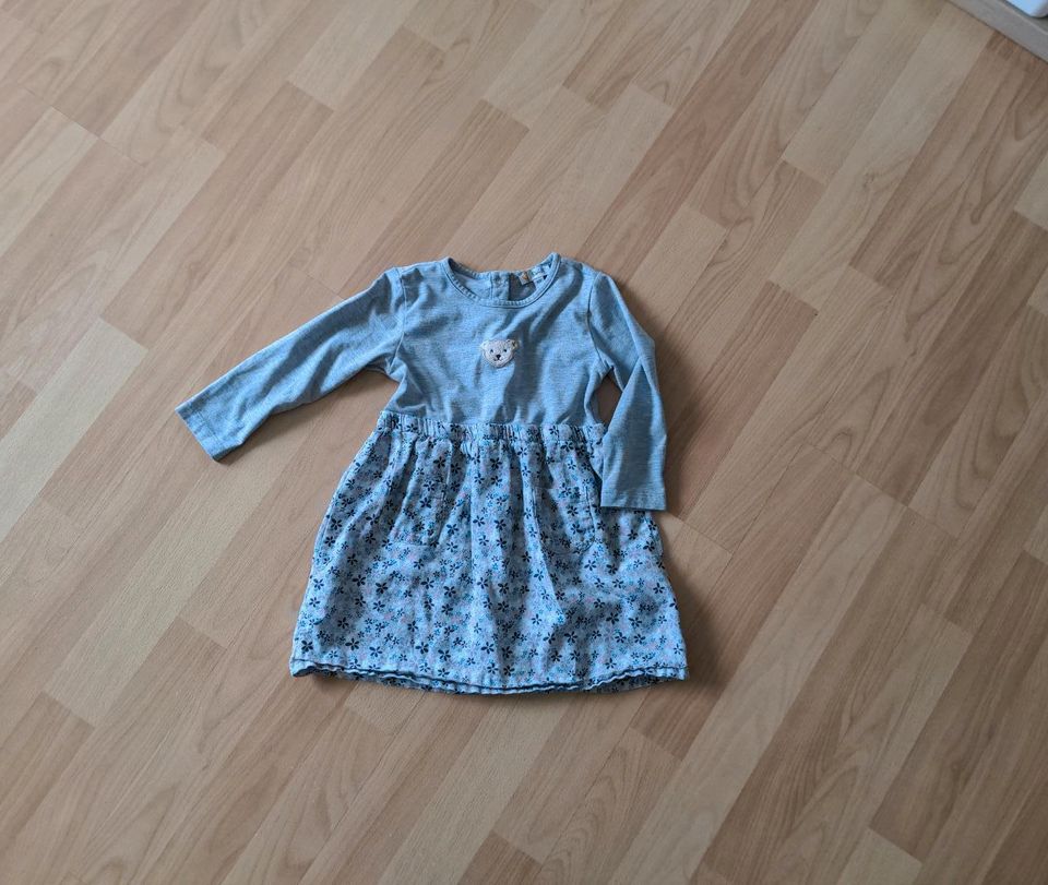 Steiff Kleid, grau mit Blumen (langarm), Gr. 86 in Heilbronn